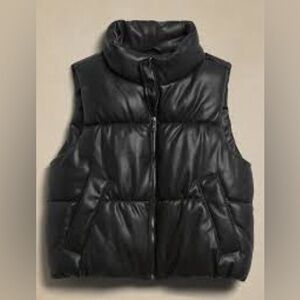 Banana Republic Vegan Leather Puffer Vest